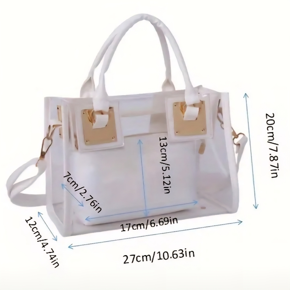 Concert Stadium Handbag With Gold Trim 🤩 Transparent Crossbody - Picture 6 of 7